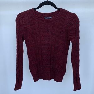 American Apparel Maroon Cable Knit Sweater